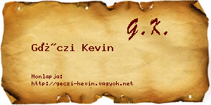 Géczi Kevin névjegykártya